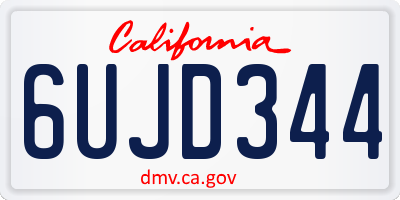 CA license plate 6UJD344