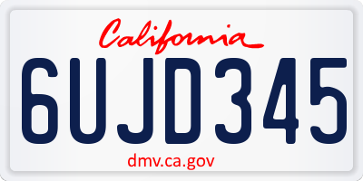 CA license plate 6UJD345