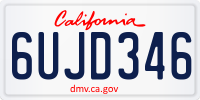 CA license plate 6UJD346