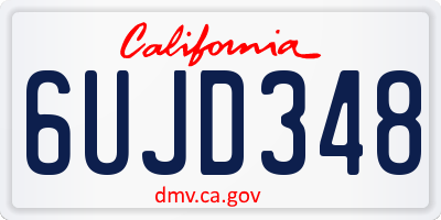 CA license plate 6UJD348