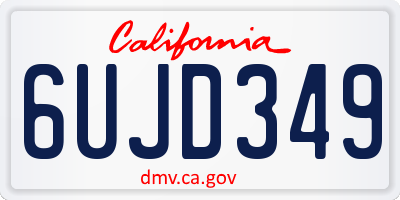 CA license plate 6UJD349