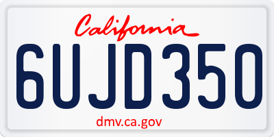 CA license plate 6UJD350
