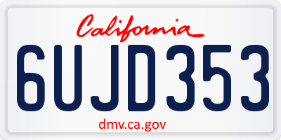 CA license plate 6UJD353