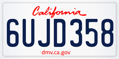 CA license plate 6UJD358