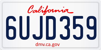 CA license plate 6UJD359