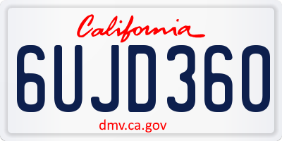 CA license plate 6UJD360