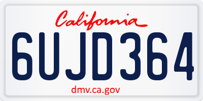 CA license plate 6UJD364
