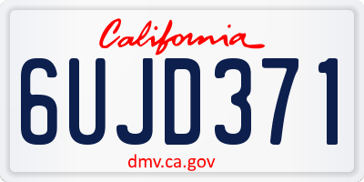 CA license plate 6UJD371