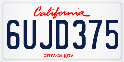 CA license plate 6UJD375