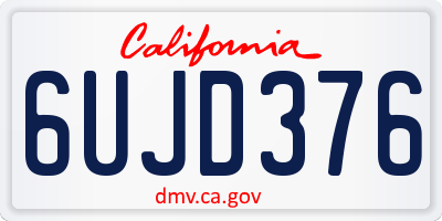 CA license plate 6UJD376
