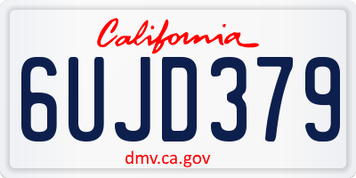 CA license plate 6UJD379