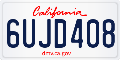 CA license plate 6UJD408