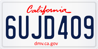 CA license plate 6UJD409