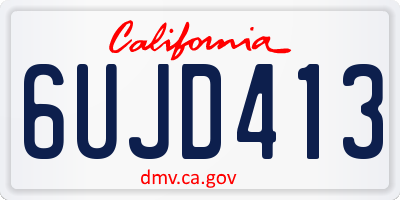 CA license plate 6UJD413