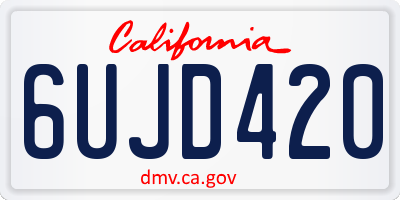 CA license plate 6UJD420