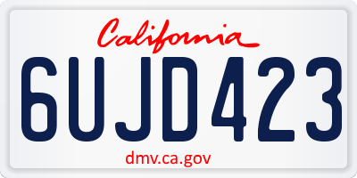 CA license plate 6UJD423