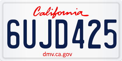 CA license plate 6UJD425