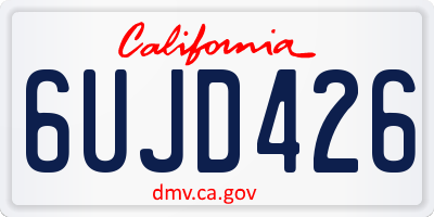 CA license plate 6UJD426