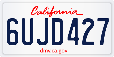 CA license plate 6UJD427