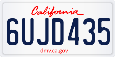 CA license plate 6UJD435
