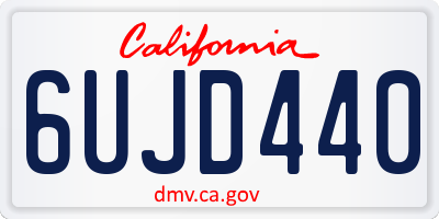 CA license plate 6UJD440