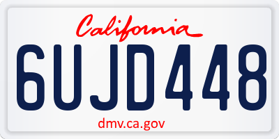 CA license plate 6UJD448
