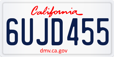 CA license plate 6UJD455