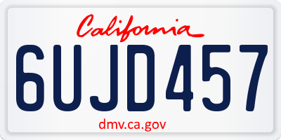 CA license plate 6UJD457