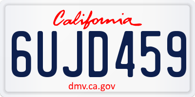 CA license plate 6UJD459