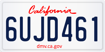 CA license plate 6UJD461
