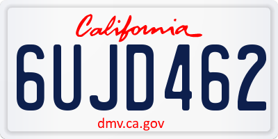 CA license plate 6UJD462