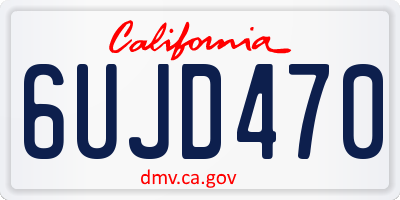 CA license plate 6UJD470