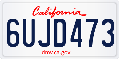 CA license plate 6UJD473