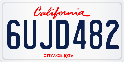 CA license plate 6UJD482