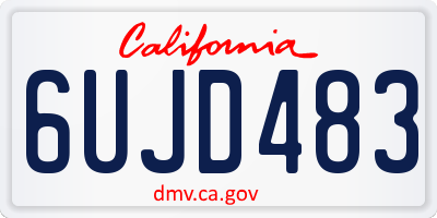 CA license plate 6UJD483
