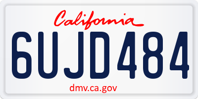 CA license plate 6UJD484