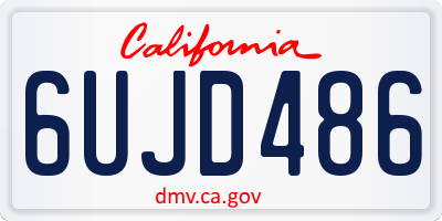 CA license plate 6UJD486
