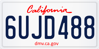 CA license plate 6UJD488