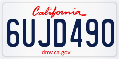 CA license plate 6UJD490