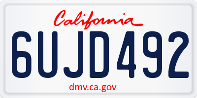 CA license plate 6UJD492