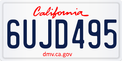 CA license plate 6UJD495