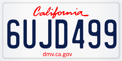 CA license plate 6UJD499