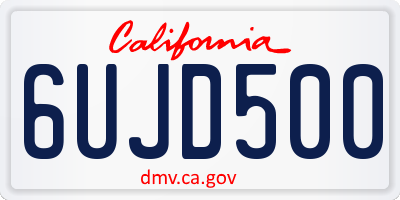 CA license plate 6UJD500