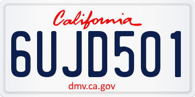 CA license plate 6UJD501