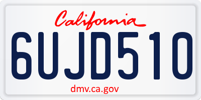 CA license plate 6UJD510
