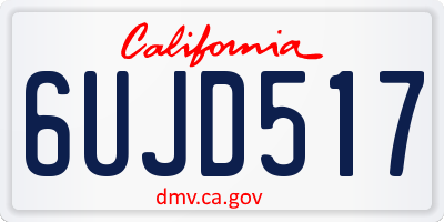 CA license plate 6UJD517