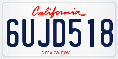 CA license plate 6UJD518