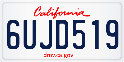 CA license plate 6UJD519