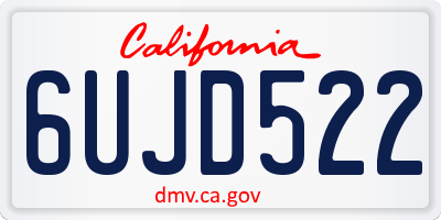 CA license plate 6UJD522
