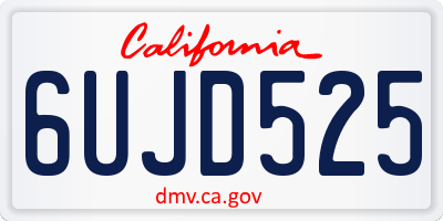 CA license plate 6UJD525